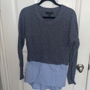 Banana Republic Heathered Gray Crew Neck Sweater